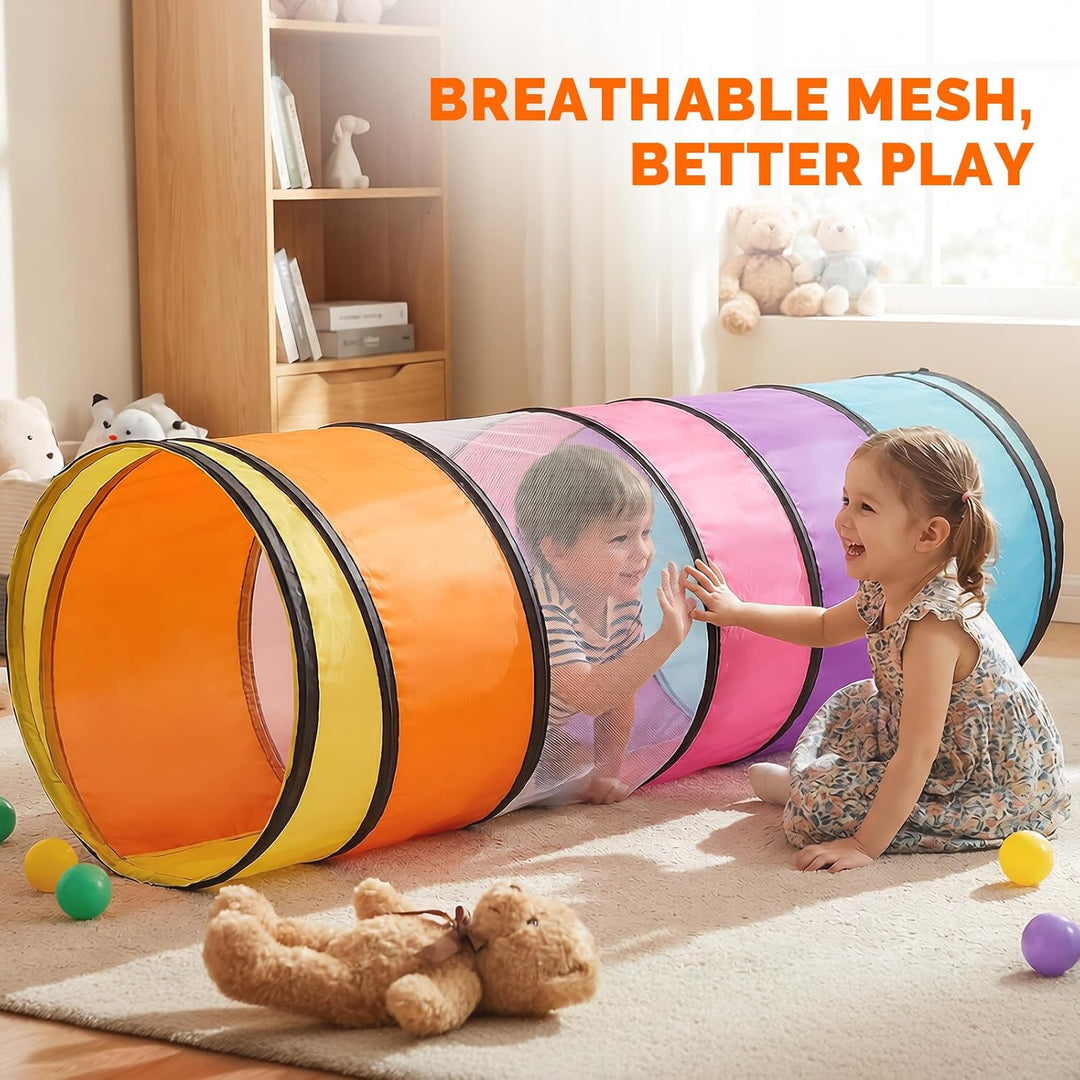 Wilwolfer Tunnel für Kinder - Spielzelt für Draussen mit Mesh-Seiten - 180cm Tunnel für Kinder motor