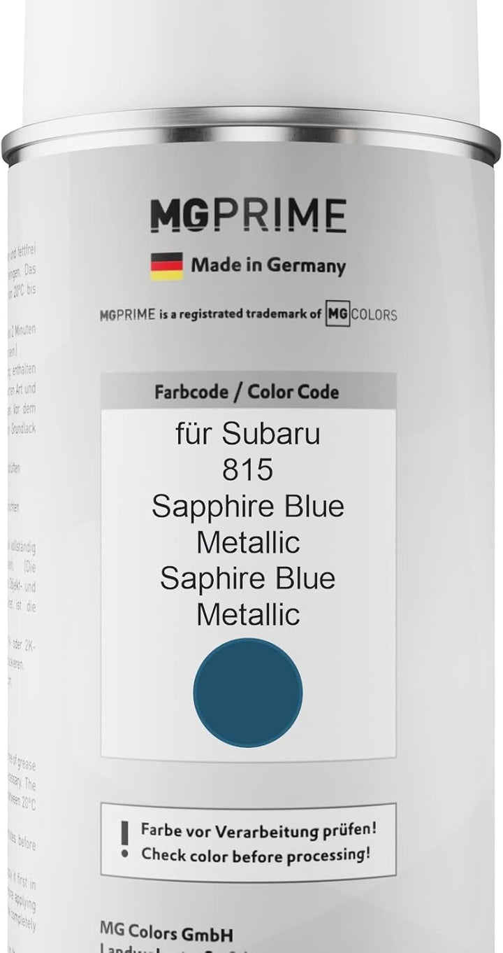 MG PRIME Autolack Sprühdosen Set für Subaru 815 Sapphire Blue Metallic/Saphire Blue Metallic Basisla