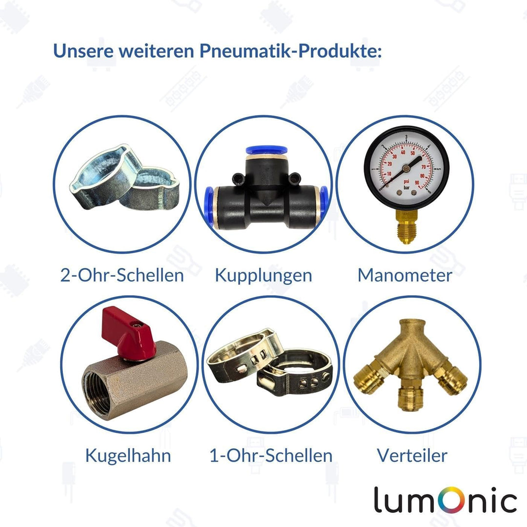 Lumonic 20m Druckluftschlauch I 13mm I flexibel, abriebfest und gewebeverstärkt I Druckluft & Bewäss