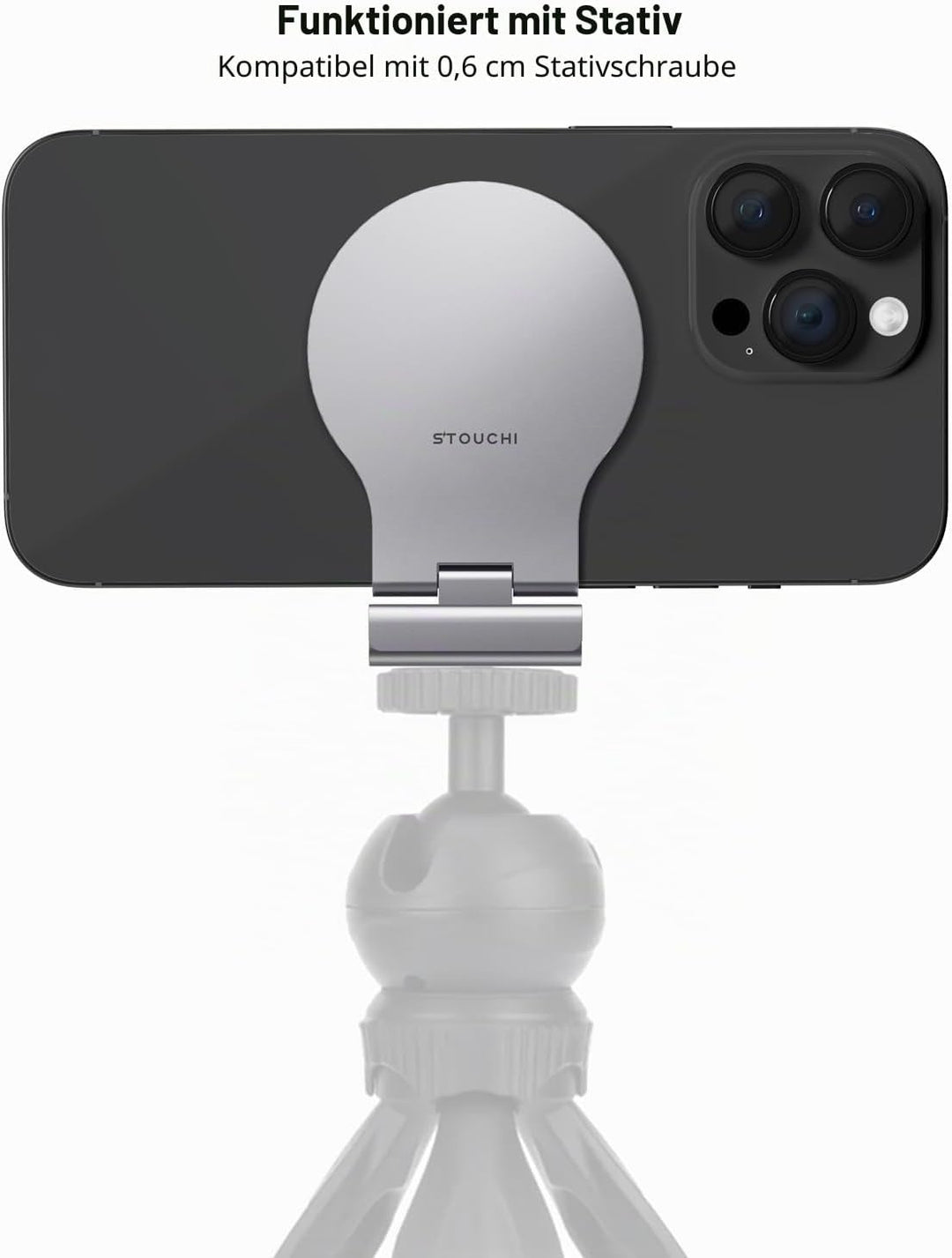 Stouchi Continuity Camera Mount für iMac, Desktop Monitor,Einstellbarer Winkel iPhone Monitor Halter