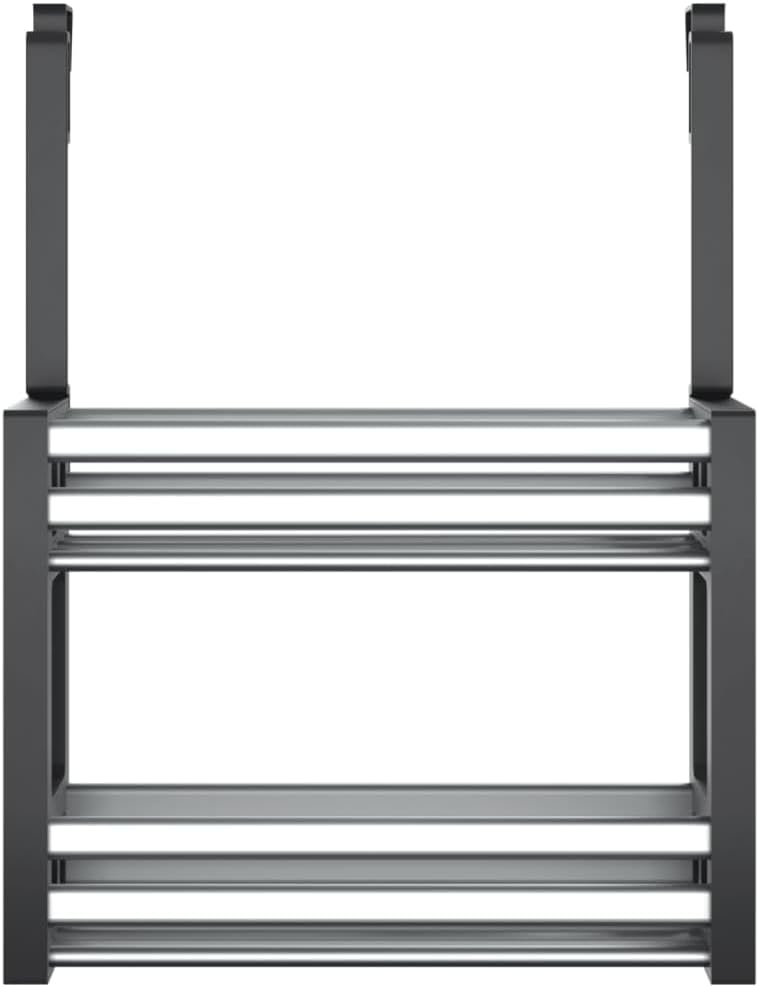 Unterschrank-Organizer Aluminium 34x12x26 cm mit 2 Ablagen, platzsparend für Küche und Speisekammer,
