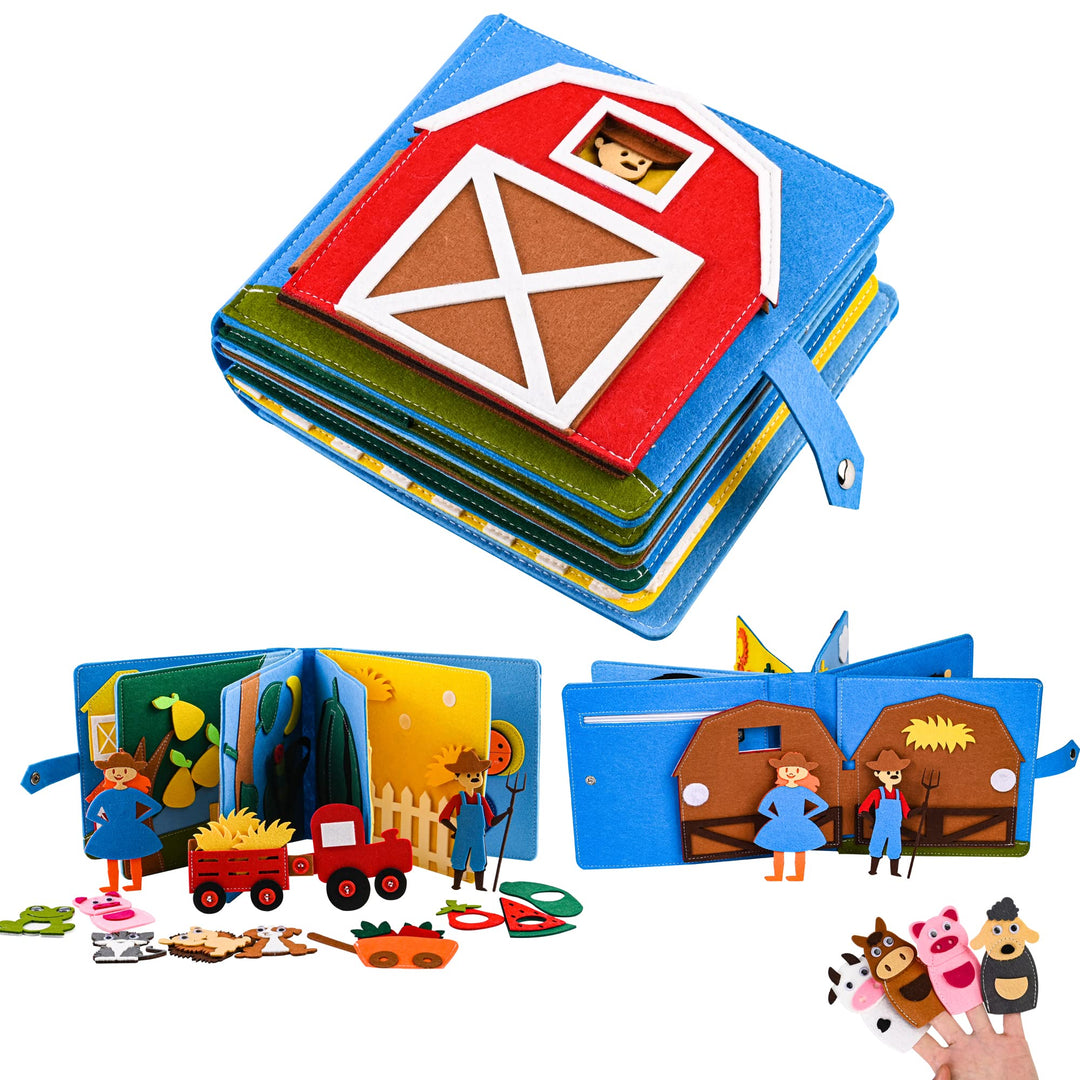Quiet Book® | 3D Filz Beschäftigungsbuch Pädagogisches Sensorisches Spielzeug | Vorschulkinder Lerne
