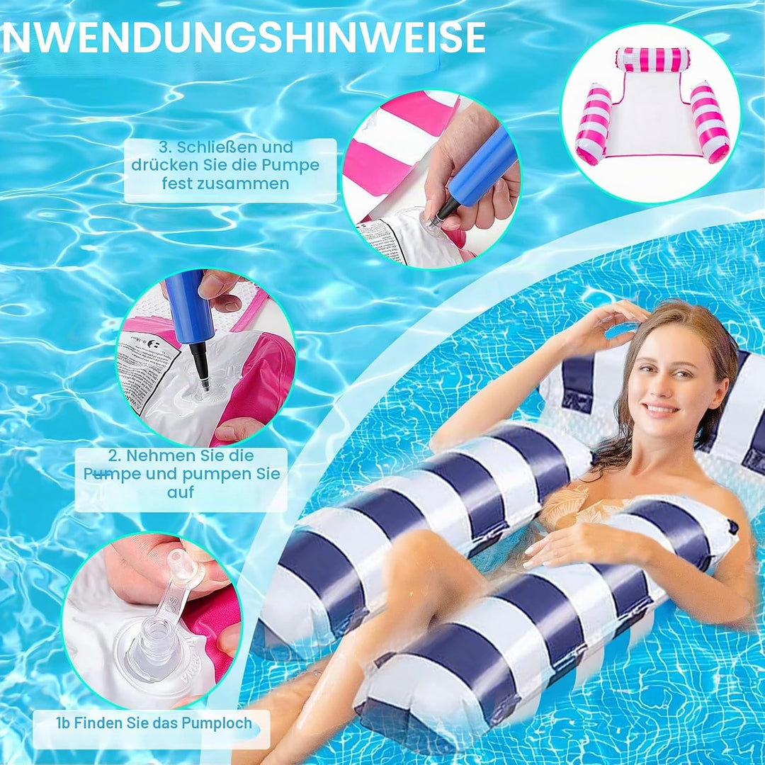 2 Stück Luftmatratze Pool Pool Spielzeug 4 In 1 Aufblasbare Wasserspielzeug Pool Zubehör Pool Aufbla