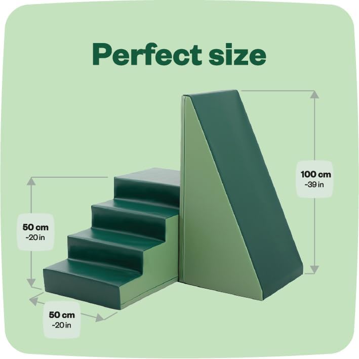 IGLU Rutsche Set XXL Softbausteine Schaumstoffbausteine Riesenbausteine (Green) Grün, Grün