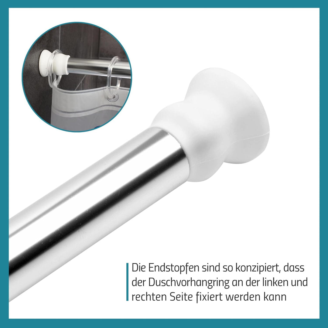 RIDDER Duschvorhangstange Wien ausziehbar chrom glänzend 70-115 cm 70-115 cm Chrom Glänzend, 70-115