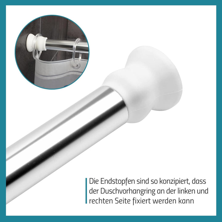 RIDDER Duschvorhangstange Wien ausziehbar chrom glänzend 70-115 cm 70-115 cm Chrom Glänzend, 70-115