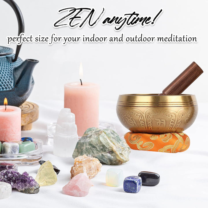 Relaehih Tibetische Klangschalen Set, handgehämmert in Nepal Klangschale für Meditation, Yoga, Chakr