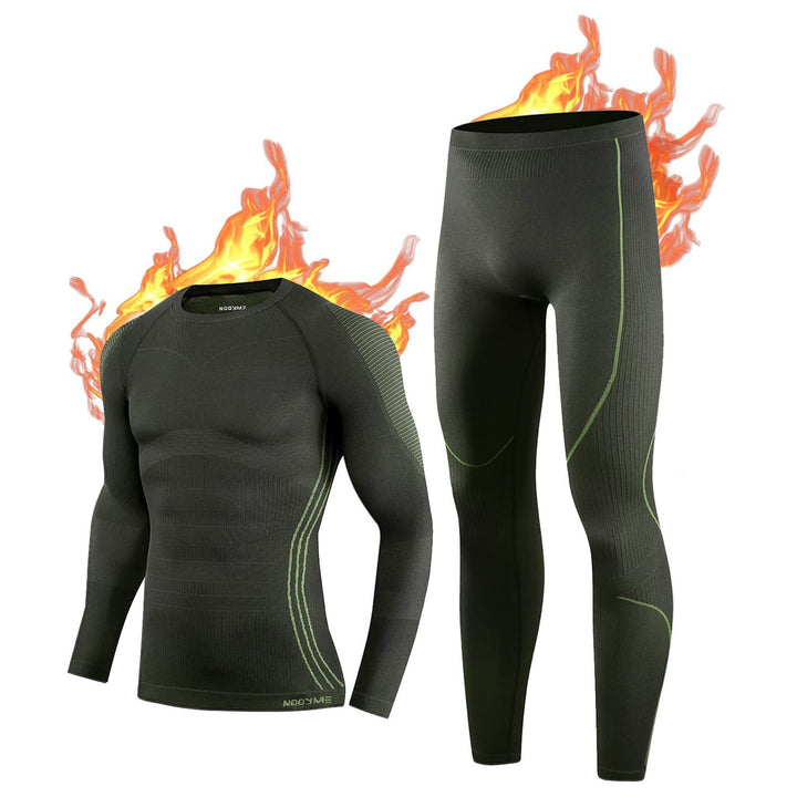 NOOYME Thermounterwäsche Herren Warm Atmungsaktiv Flexibel Skiunterwäsche Weich Thermo Unterwäsche M