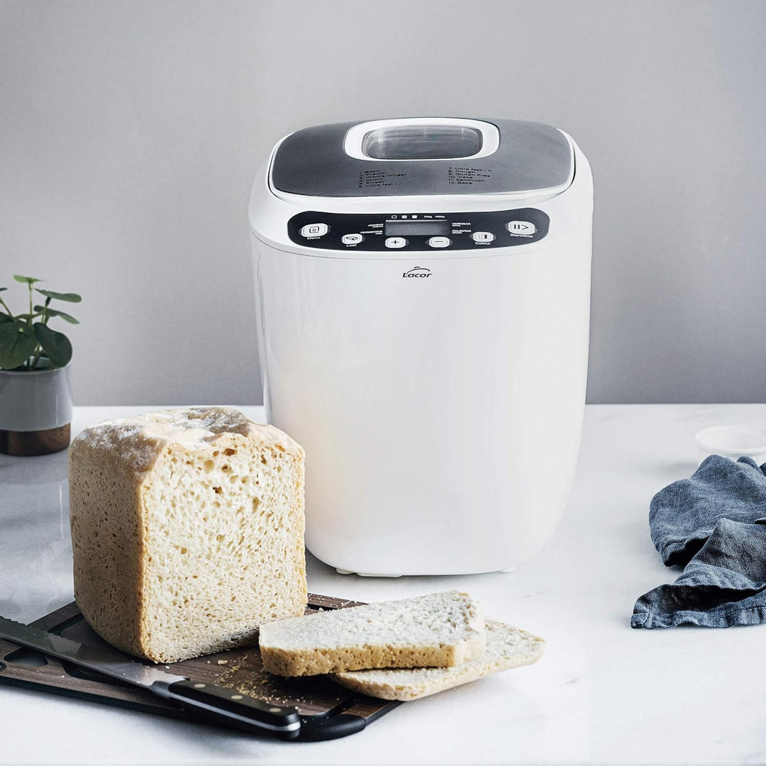 Lacor 69334 Automatischer Brotbackautomat, mischen, kneten, ferminze und backen, PFOA-frei, 12 Progr