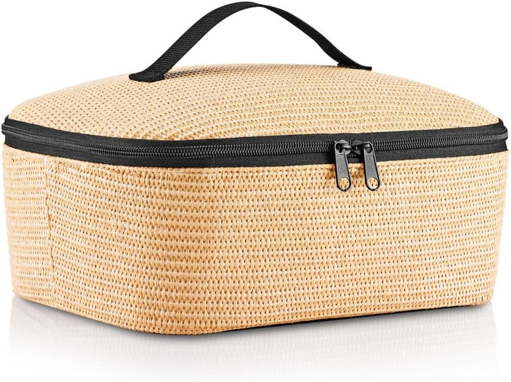 reisenthel coolerbag M Pocket Raffia Black – Kühltasche mit Obermaterial aus recycelten PET-Flaschen