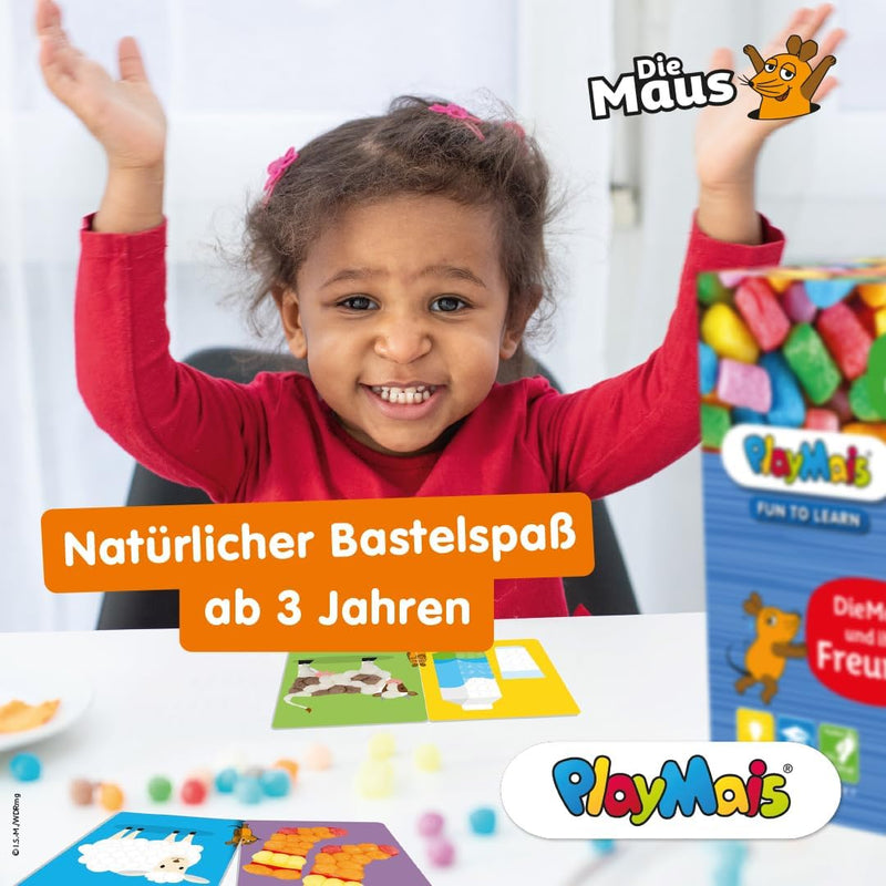 PlayMais Fun to Learn - DieMaus - Bastel-Set für Kinder ab 3 Jahren | Über 2000 Stück zum Basteln |