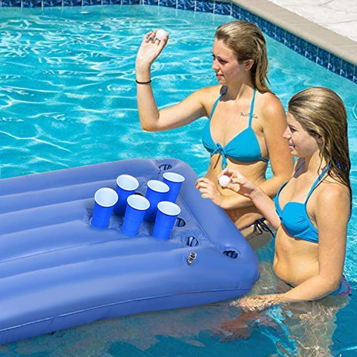 Faburo Beer Pong Luftmatratze 155x76x13cm Aufblasbares Beer Pong Matratze Trinkspiel Luftmatratze So