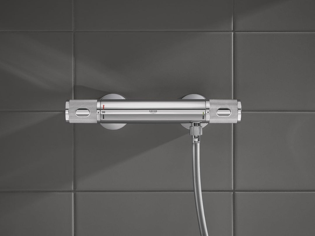 GROHE Precision Feel - Thermostat- Brausearmatur (wassersparend, mit Rändelstruktur, Verbrühschutz,