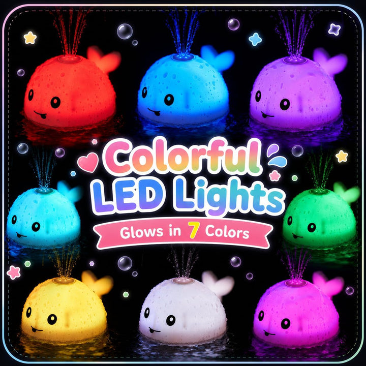 Gigilli Baby Badewannenspielzeug, Leuchtender Spritzender Wal-Spielzeug 6-12 12-18 Monate Badespielz