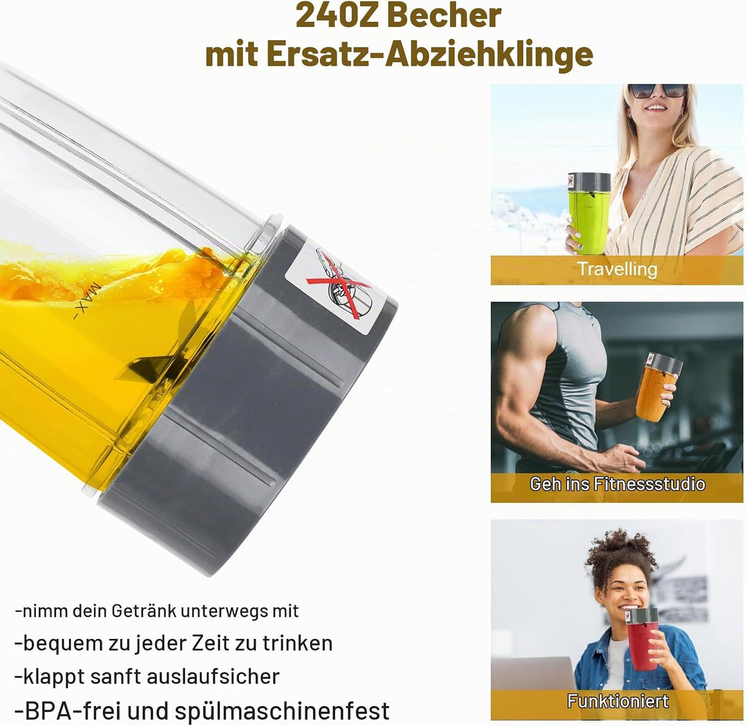 Ersatzbecher für Nutribullet, Ersatzteile für Nutribullet, 24 oz Mixbecher ohne Auslaufen mit Ersatz