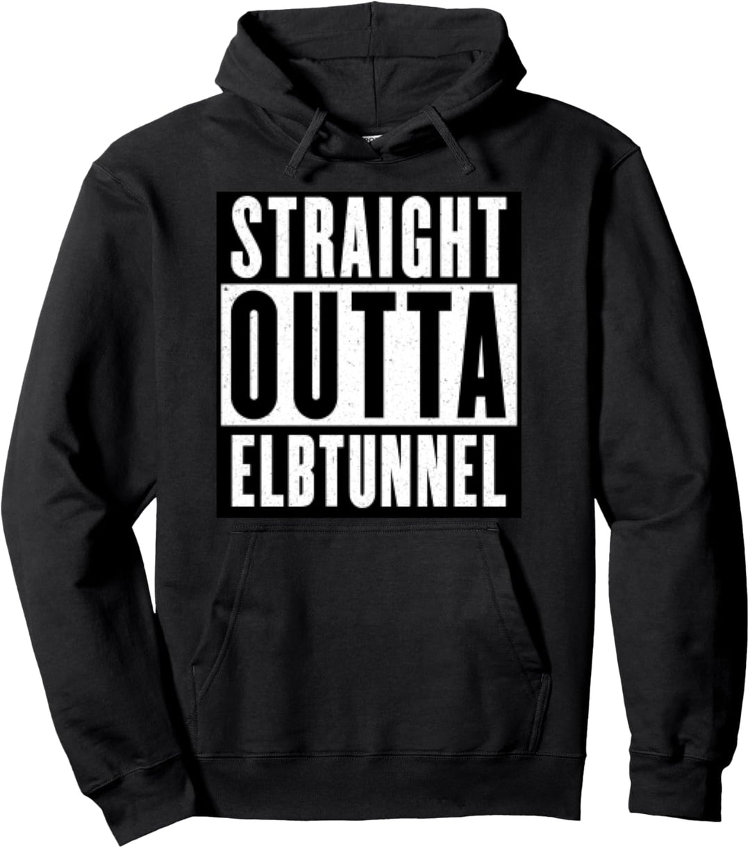 Straight Outta Elbtunnel Lustige Hamburg Damen Herren Kinder Pullover Hoodie