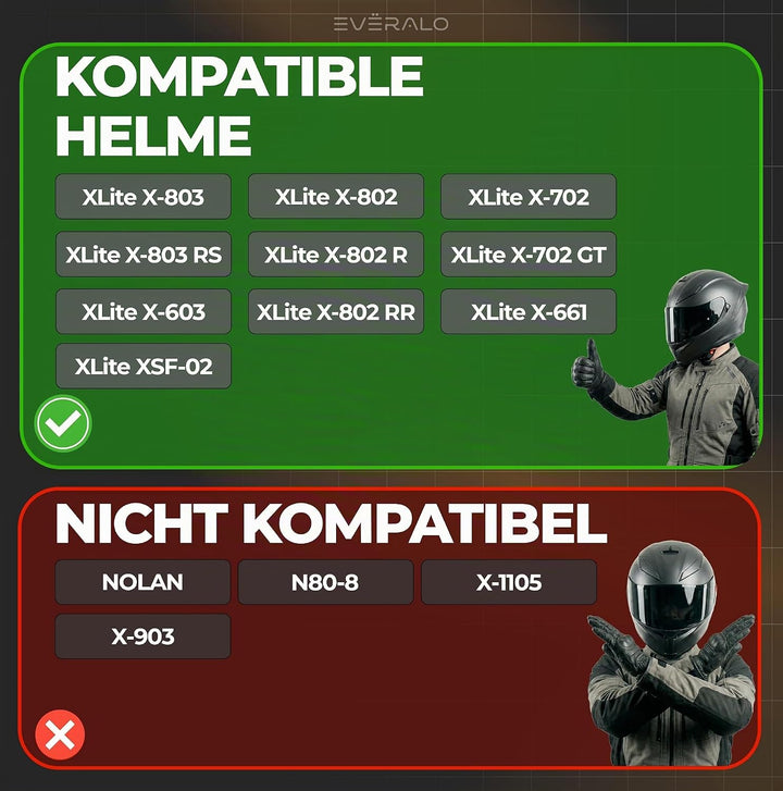 Everalo Kompatibel mit Xlite 802rr Pinlock - x802 - x802r - x803 - x803rs - x702 - x603 - x661 - Ant
