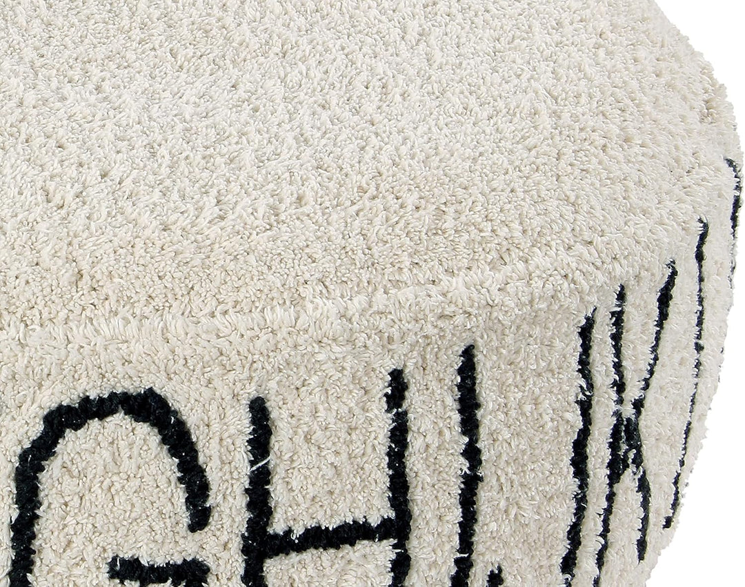 Lorena Canals Puff ABC Natural, Schwarz -100% natürliche Baumwolle/füllung: 100% Polyester - 70x70 c