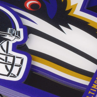 YouTheFan Logo-Serie Baltimore Ravens Untersetzer aus der 3D, Team-Farben, 4" x 4" 1 Baltimore Raven