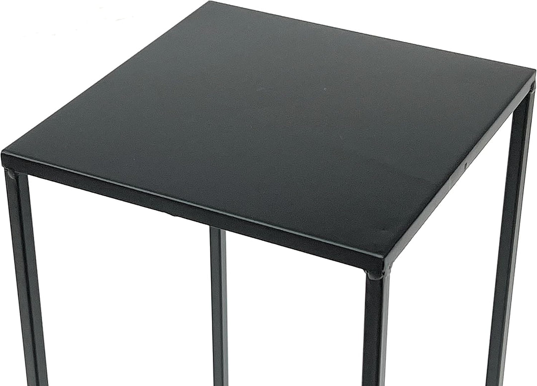 DanDiBo Blumenhocker Metall Schwarz Eckig Blumenständer Beistelltisch 96315 3er Set Blumensäule Mode