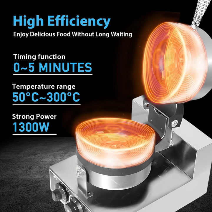 Elektrische UFO-Burger-Presse, Kommerzielle Antihaftbeschichtete Panini-Presse für Hamburger, 50°C -