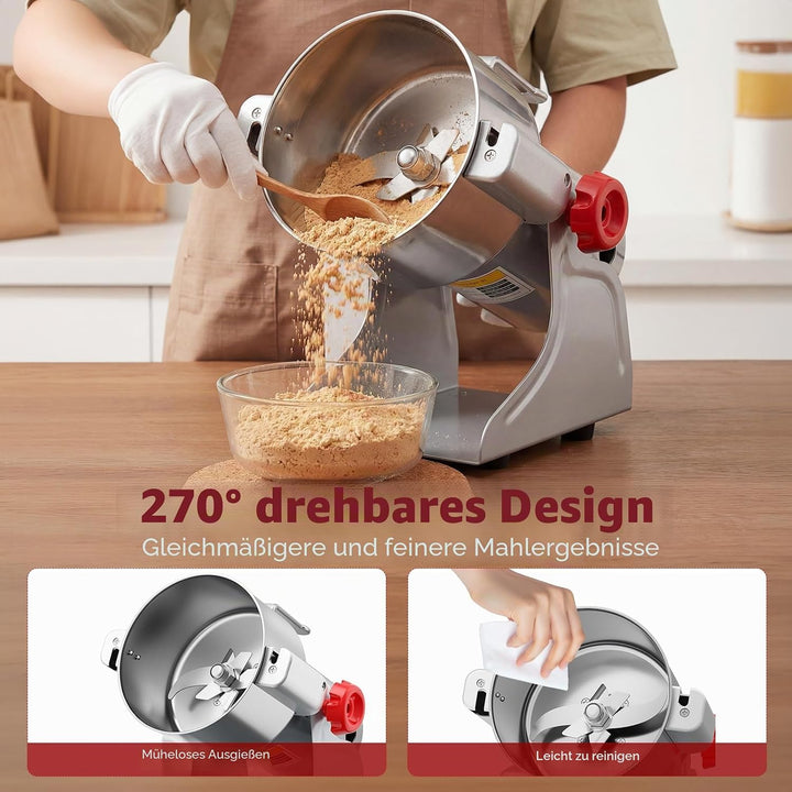Tragbare Getreidemühle 220 V,Zum Mahlen schütteln,Hochgeschwindigkeits Schleifmaschine Mehl Pulver,D