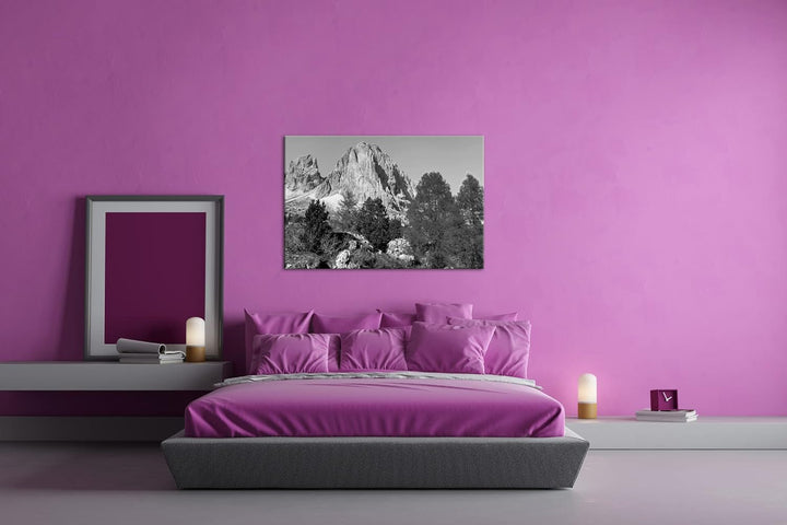 deyoli die atemberaubenden Dolomiten Italiens Format: 80x60 als Leinwand, Effekt: Schwarz&Weiss, Mot