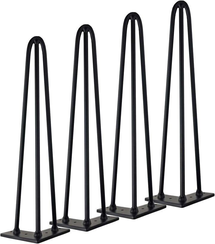 Qrity Haarnadel Tischbeine, 3-Stangen Haarnadel Füsse, DIY Black Hairpin Couchtisch Beine Heavy Duty