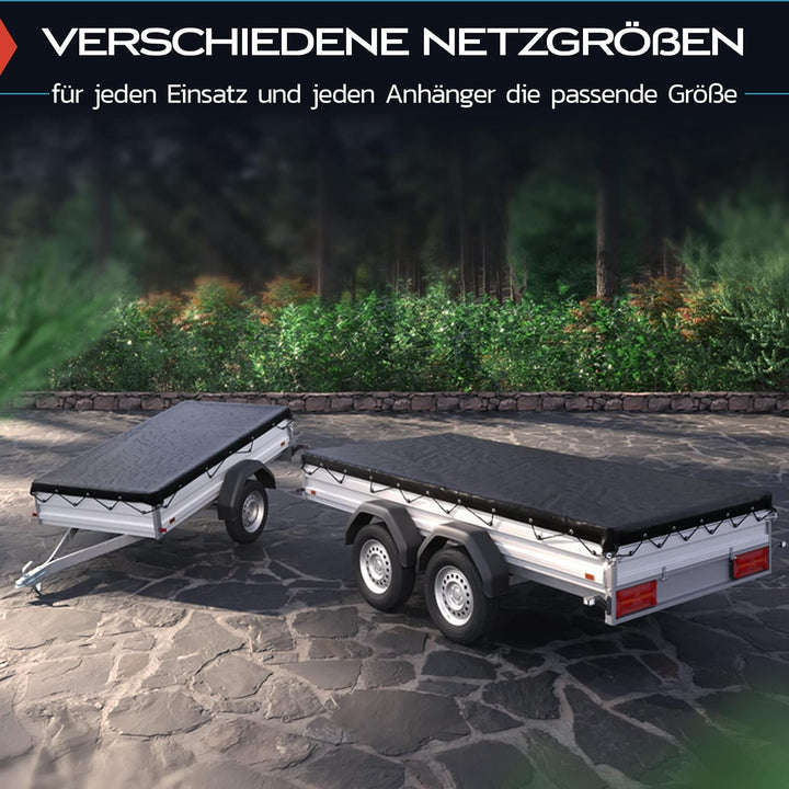 TRIBURG Anhängernetz Feinmaschig 1x2 - Abdecknetz für Anhänger zur Ladungssicherung - Anhänger Netz