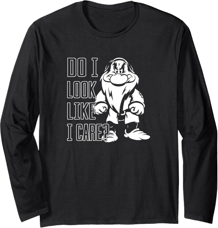 Disney Snow White Grumpy Do I Look Like I Care Langarmshirt