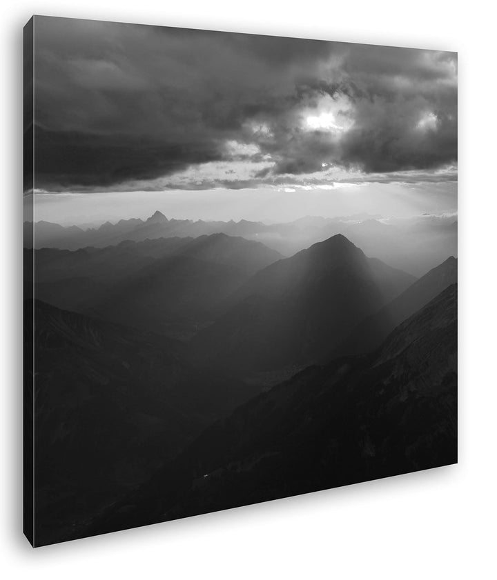 deyoli atemberaubende Aussicht von der Zugspitze Format: 60x60 Effekt: Schwarz&Weiss als Leinwandbil