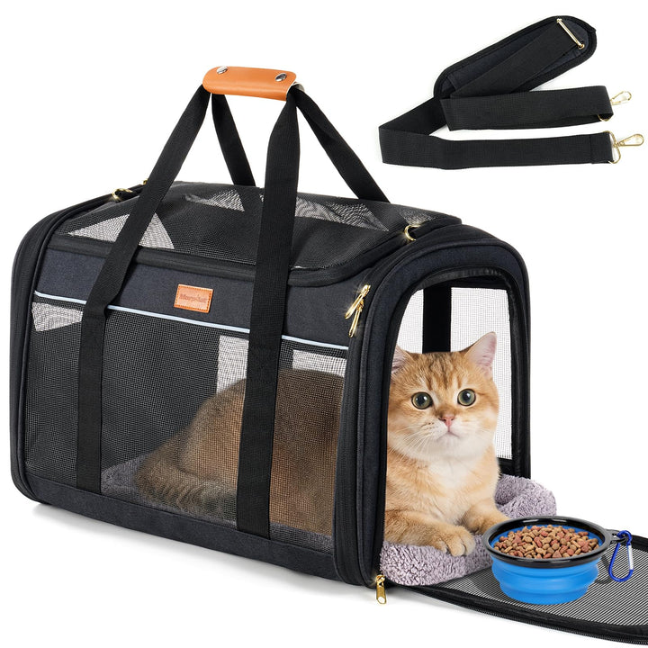 Morpilot Katzentransportbox für grosse Katzen & Welpen bis 12 kg, Transportbox Katze mit 4-seitigem