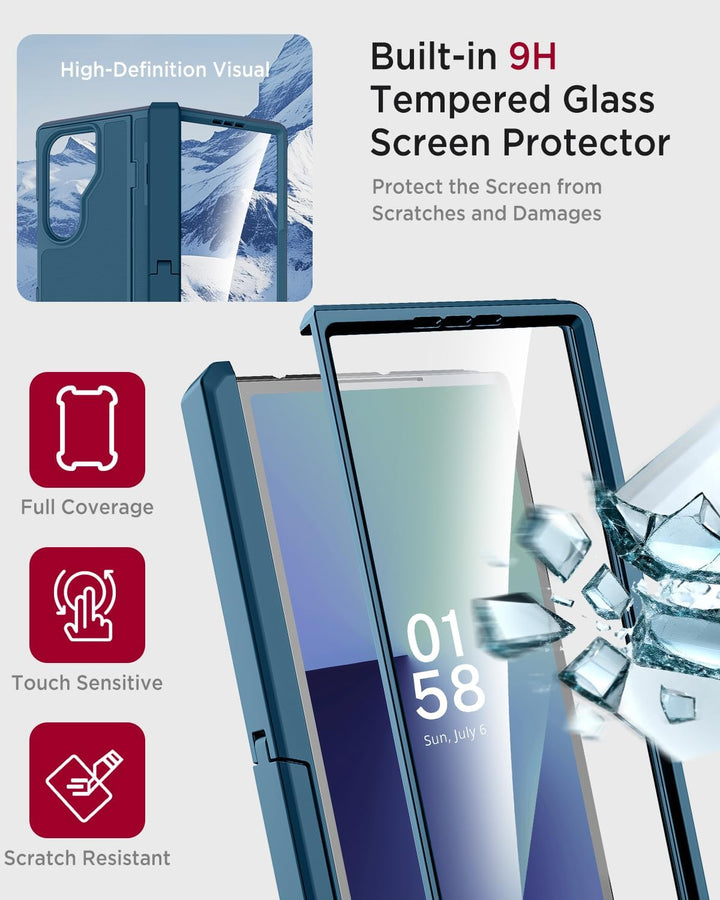 Miimall Kompatibel mit Samsung Galaxy Z Fold 7 Hülle mit Ständer, [Zwei Flexibel Stand] [Eingebauter