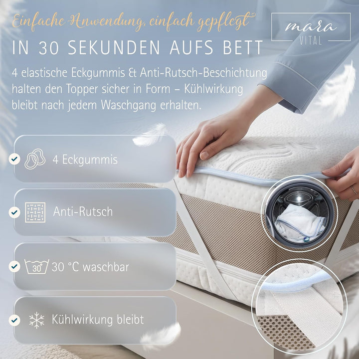 Premium Matratzenschoner Klimaregulierend – Kühlender Matratzen Schoner - Idealer Sommer Reisetopper