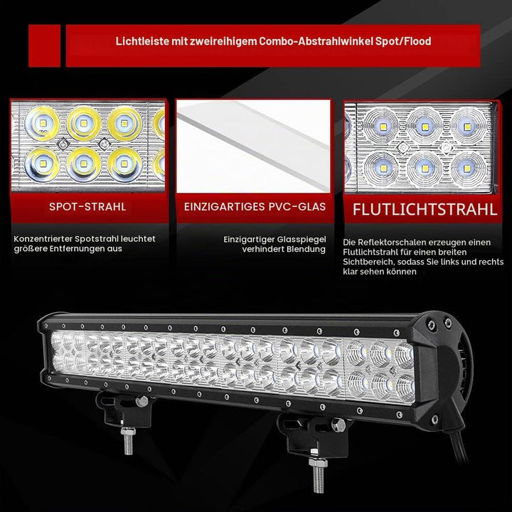 Willpower 126 W 50,8 cm LED Lichtleiste Flutlicht Spot Combo Beam + 23 Zoll Kennzeichenhalter Univer