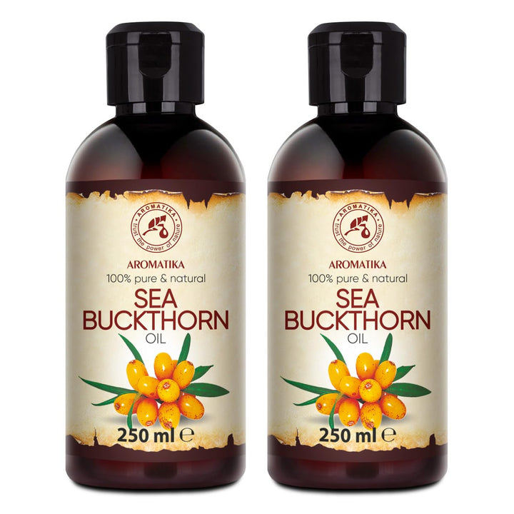Sanddornöl Set 2x250ml - Hippophae Rhamnoides - Kaltgepresst - Sanddorn Öl - Sea Buckthorn Oil - Rei