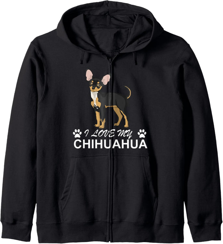 I love my Chihuahua Chiwawa Damen Herren Kinder Kapuzenjacke
