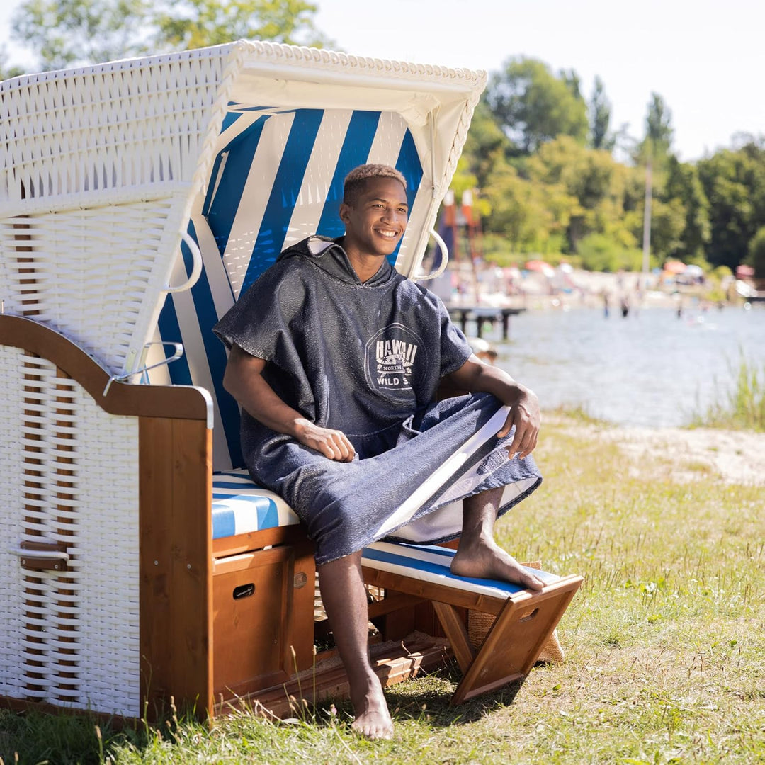 HOMELEVEL Badeponcho Unisex - Surf Poncho aus Baumwolle/Polyester - Handtuch für Erwachsene - Badema