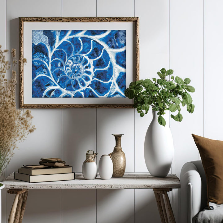 Diamond Dotz DD9-057 Blue Nautilus, ca. 51,5 x 37 cm gross, Diamond Painting, Malen mit Diamanten, f