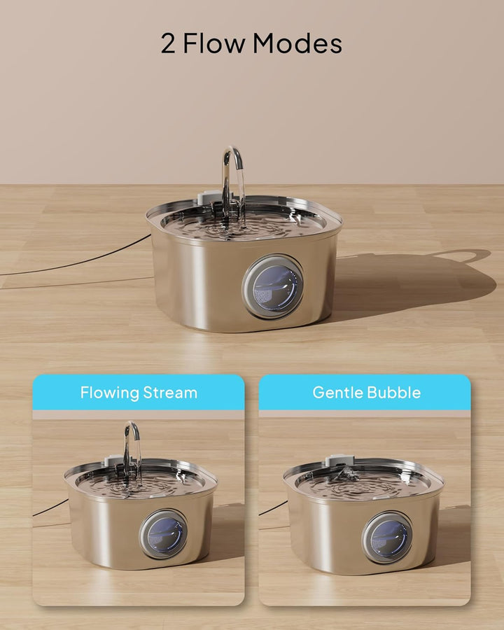 PEKTACO Katzen-Wasserbrunnen, Haustier-Wasserbrunnen für Katzen/Hunde im Innenbereich, Edelstahl-Kat