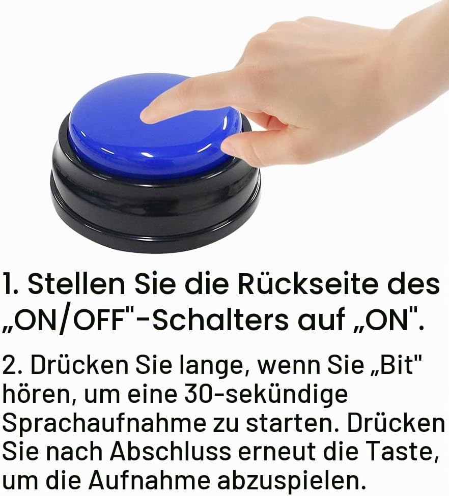 NAVESO Buzzer Mit Aufnahmefunktion Hunde, 4 Stück Answer Buzzers Hund, Buzzer mit Sound, Buzzers Auf