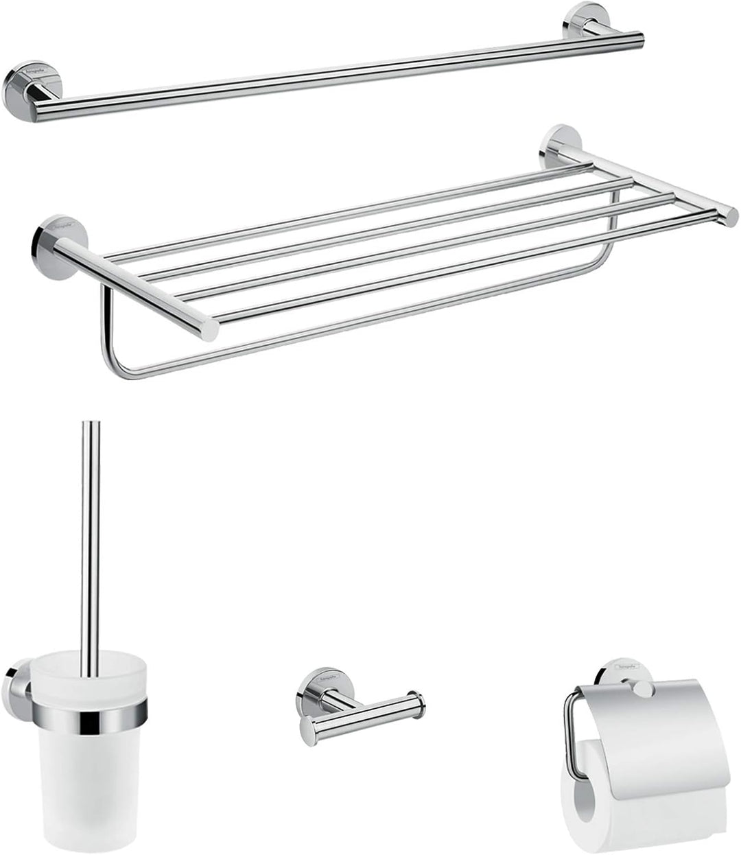 hansgrohe Logis Universal Handtuch-/Toilettenpapierhalter Bad-Accessoire (Ablage, Set 5-teilig, Toil