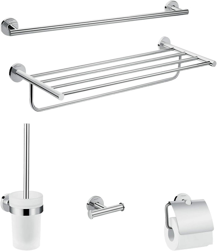 hansgrohe Logis Universal Handtuch-/Toilettenpapierhalter Bad-Accessoire (Ablage, Set 5-teilig, Toil