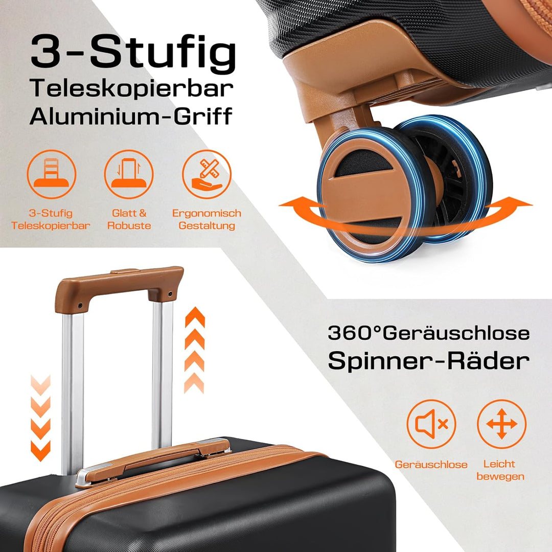 Joyway Koffer Trolleys Handgepäck Koffer, Hartschalen Reisekoffer mit 4 Rollen und TSA Schloss, Erwe