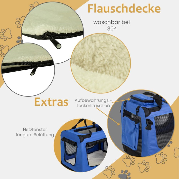 Faltbare Hundebox Transporttasche Transportbox Auto für Katze Hunde Grosse Kleine Box Bag Bed Decke