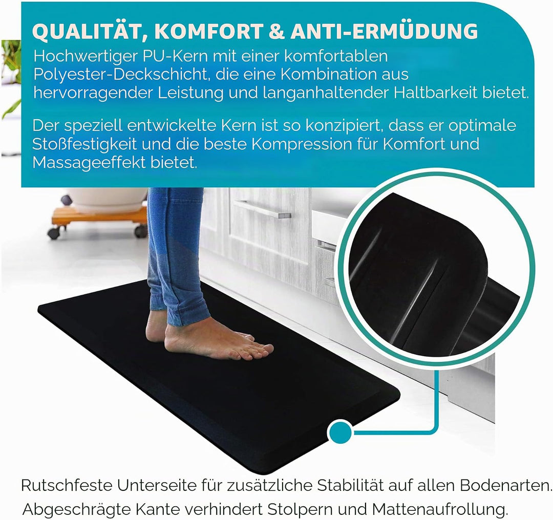 Ultralux Premium Anti-Ermüdungs-Boden-Komfortmatte, langlebige, ergonomische, rutschfeste Küchen-Sta