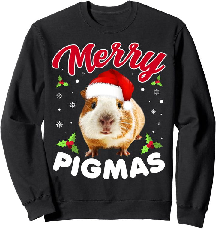 Merry Pigmas Lustiger Meerschweinchen-Weihnachtsmann Sweatshirt