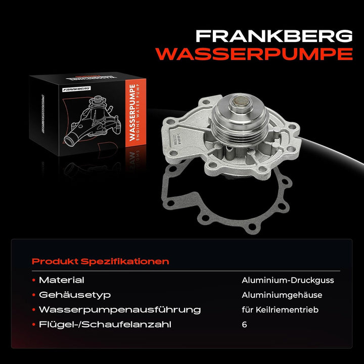Frankberg Wasserpumpe Kompatibel mit Cougar EC 2.5L 1998-2001 Mondeo II BAP BFP BNP 2.5L 1996-2000 M