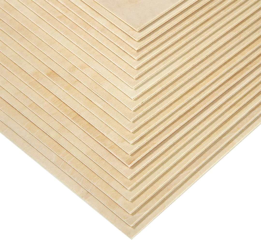SENENQU 12 Stück Lindenholz 2 mm, 300 x 300 x 2 mm Sperrholzplatte Holz, Sperrholz Holzplatten zum B