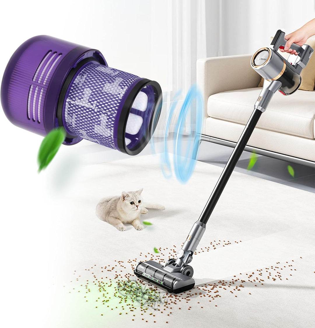 3 Stück Filter für Dyson, für Dyson Ersatzfilter V11, Kompatibel mit Dyson V11 V15 SV14,Ersetze No.9